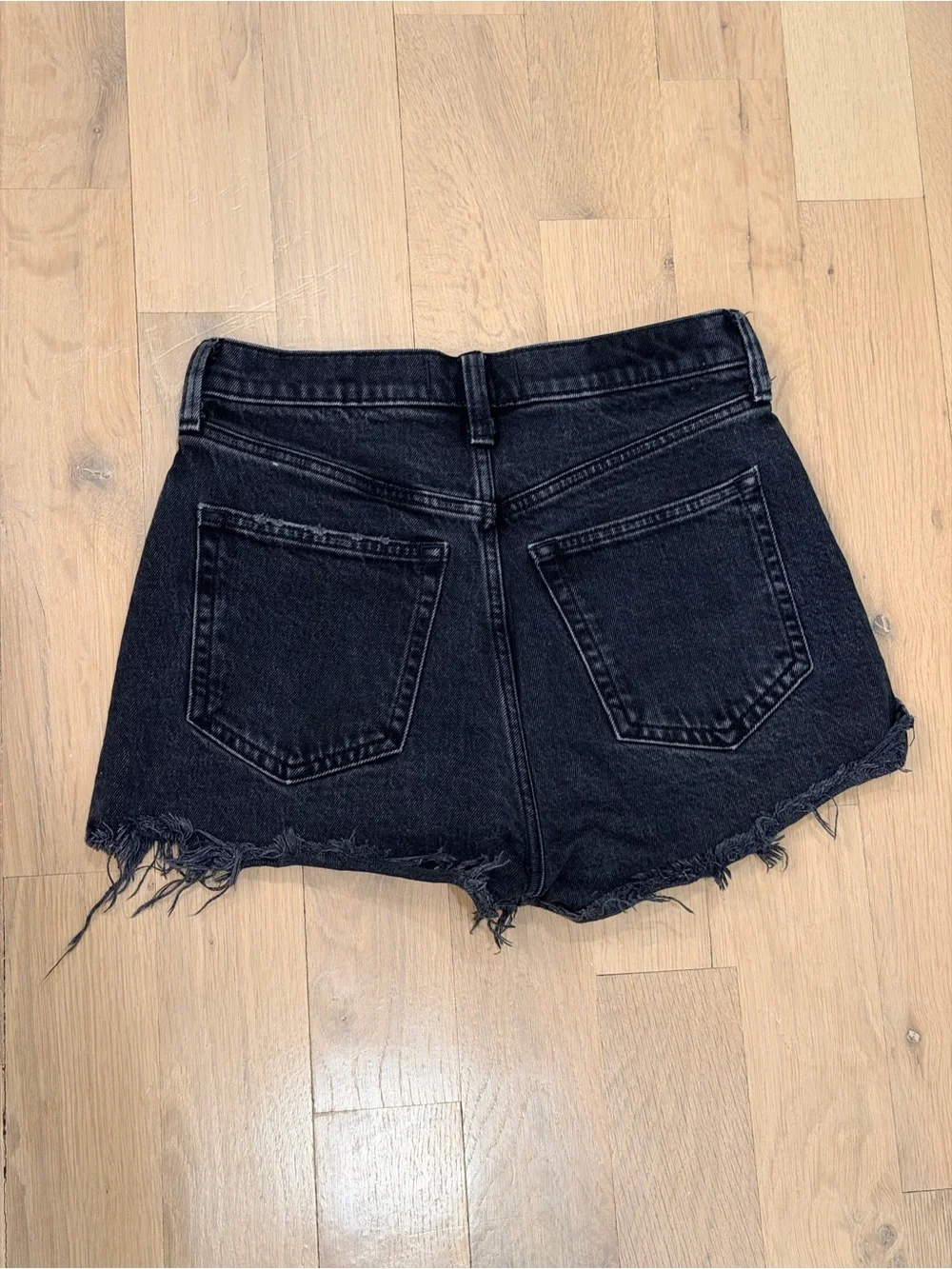Abercrombie & Fitch Black Denim High Rise Mom Short